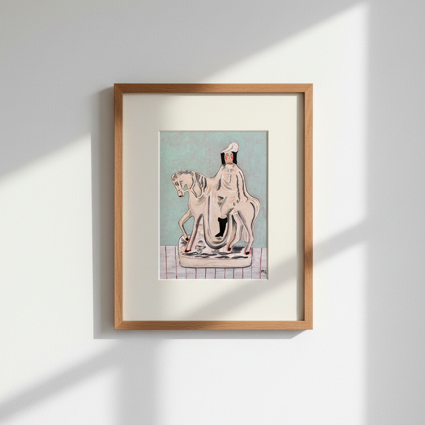 Staffordshire Flatback Figure on Horseback - Fine Art Print
