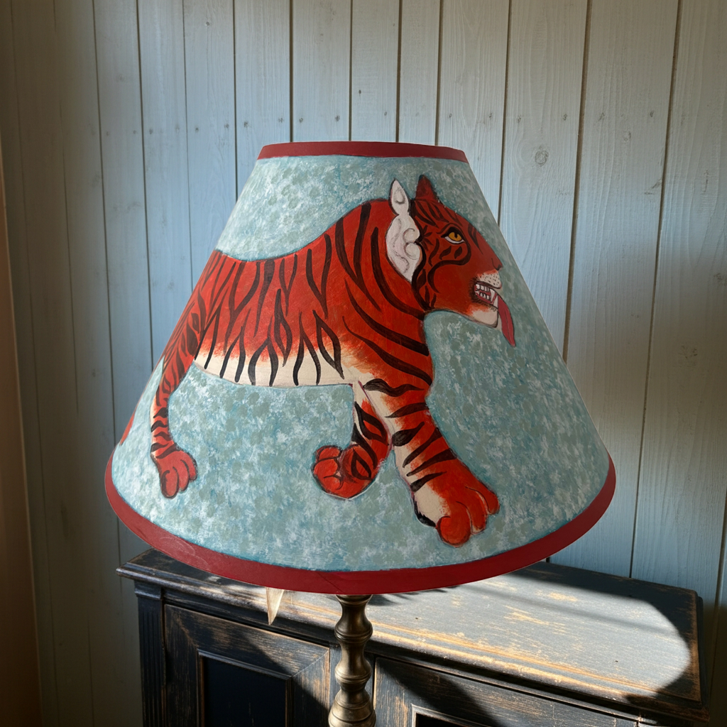 Indian Tiger Hand Painted Lampshade | Nature Collection