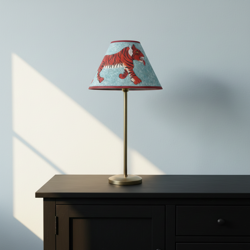 Indian Tiger Hand Painted Lampshade | Nature Collection