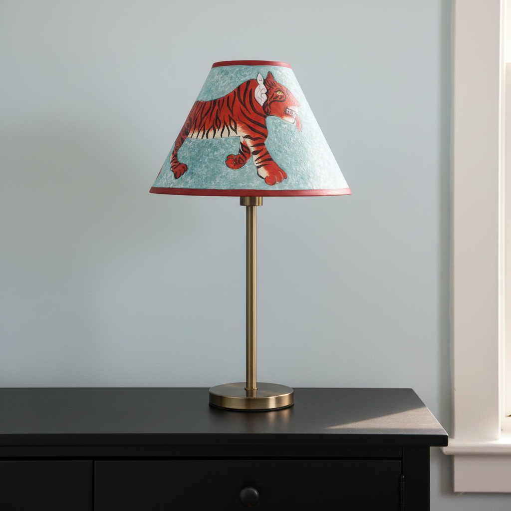 Indian Tiger Hand Painted Lampshade | Nature Collection